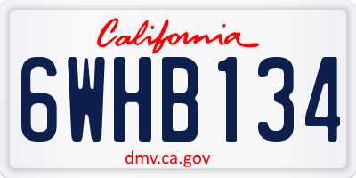 CA license plate 6WHB134