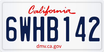 CA license plate 6WHB142