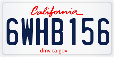 CA license plate 6WHB156