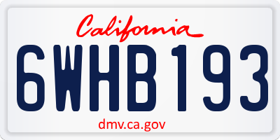 CA license plate 6WHB193