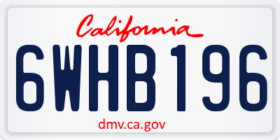 CA license plate 6WHB196
