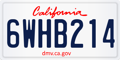 CA license plate 6WHB214