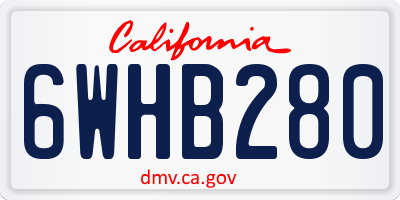 CA license plate 6WHB280