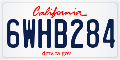 CA license plate 6WHB284