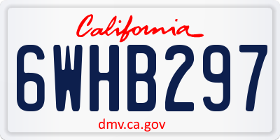 CA license plate 6WHB297