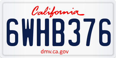 CA license plate 6WHB376