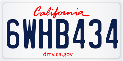 CA license plate 6WHB434