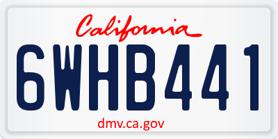 CA license plate 6WHB441