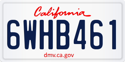 CA license plate 6WHB461