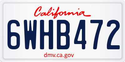 CA license plate 6WHB472