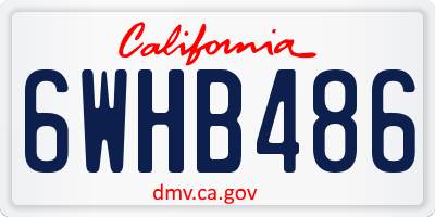 CA license plate 6WHB486