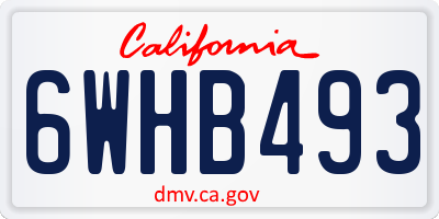 CA license plate 6WHB493