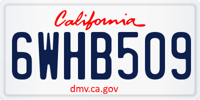 CA license plate 6WHB509