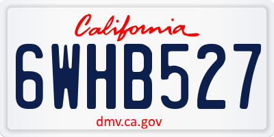 CA license plate 6WHB527
