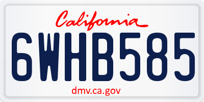 CA license plate 6WHB585