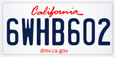 CA license plate 6WHB602