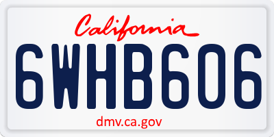 CA license plate 6WHB606