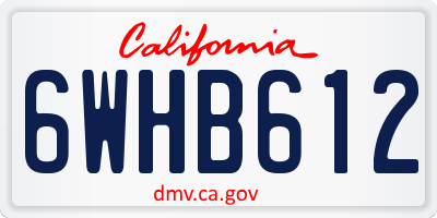 CA license plate 6WHB612