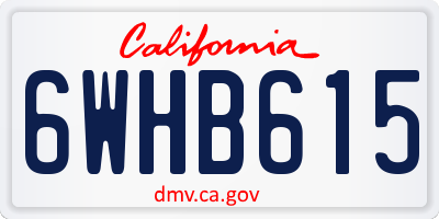 CA license plate 6WHB615