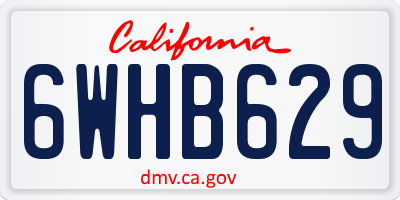 CA license plate 6WHB629