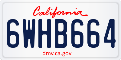CA license plate 6WHB664