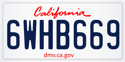 CA license plate 6WHB669