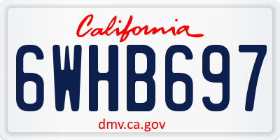 CA license plate 6WHB697