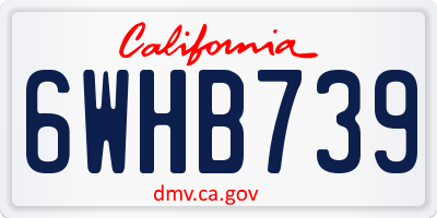 CA license plate 6WHB739
