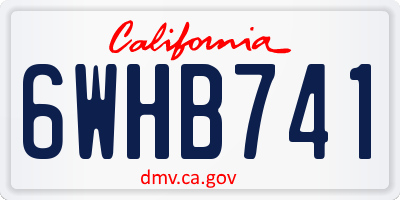 CA license plate 6WHB741