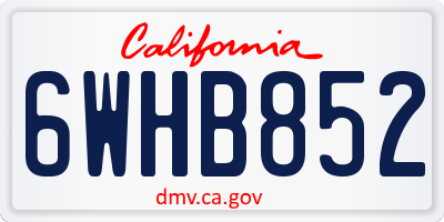 CA license plate 6WHB852