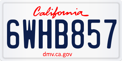 CA license plate 6WHB857