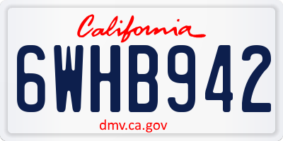 CA license plate 6WHB942