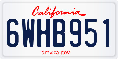 CA license plate 6WHB951