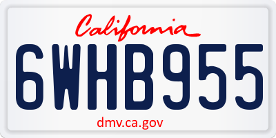 CA license plate 6WHB955