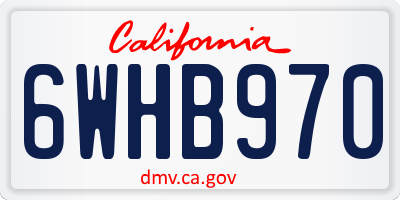 CA license plate 6WHB970