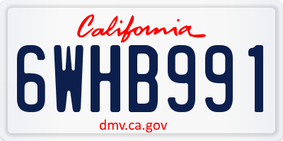 CA license plate 6WHB991