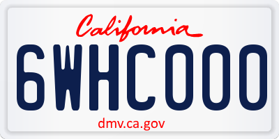 CA license plate 6WHC000