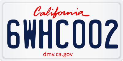 CA license plate 6WHC002