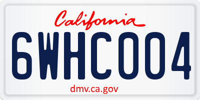 CA license plate 6WHC004