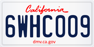 CA license plate 6WHC009