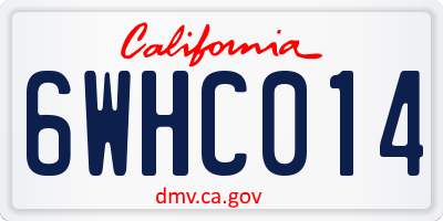 CA license plate 6WHC014