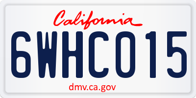 CA license plate 6WHC015
