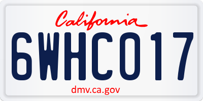 CA license plate 6WHC017
