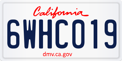 CA license plate 6WHC019