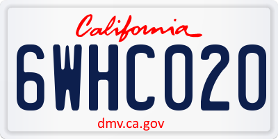 CA license plate 6WHC020