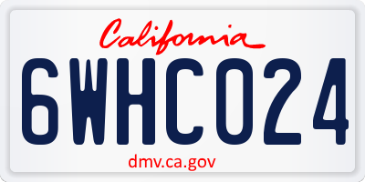 CA license plate 6WHC024
