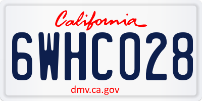 CA license plate 6WHC028