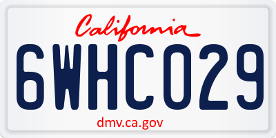 CA license plate 6WHC029