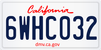 CA license plate 6WHC032