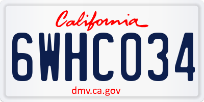 CA license plate 6WHC034